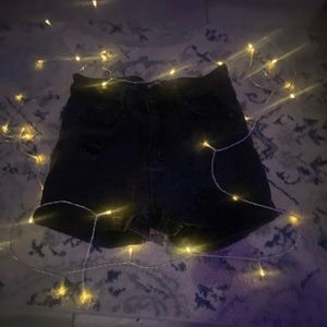 Black jean shorts